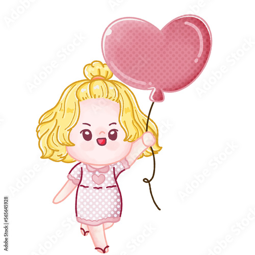 happy valentines day element illustration couple, balloons, children holding balloons, envelopes, gift boxes, bows, sweets, chocolates, clipart © dodomo