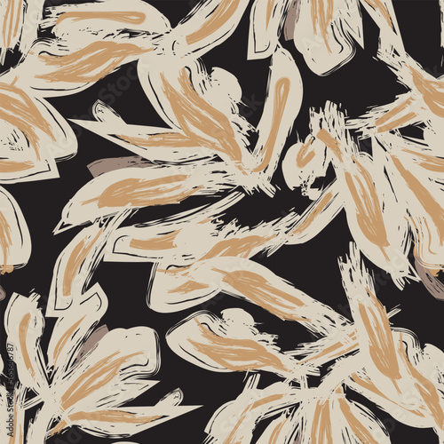 Wallpaper Mural Floral Brush strokes Seamless Pattern Design Torontodigital.ca