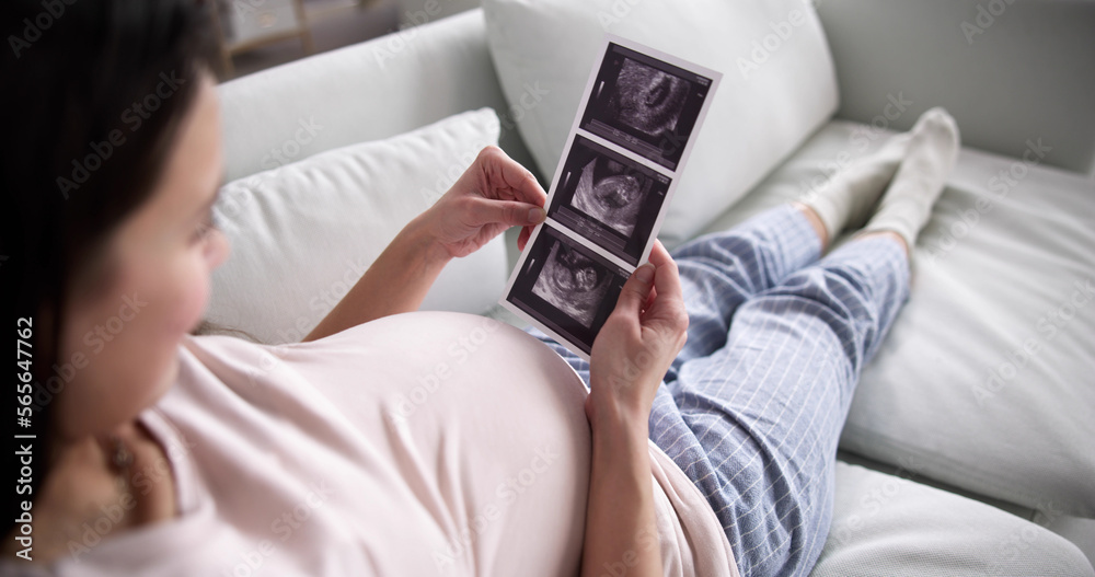 Pregnant Woman With Ultrasound Image Pregnant Woman With Ultrasound Image