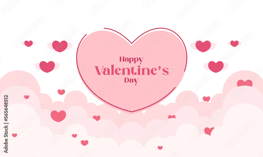 Valentine's Day Vector Background with Beautiful Hearts