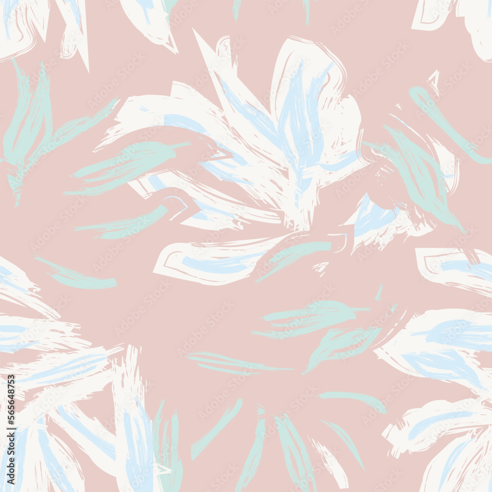 Floral Brush strokes Seamless Pattern Design Floral Brush strokes Seamless Pattern Design