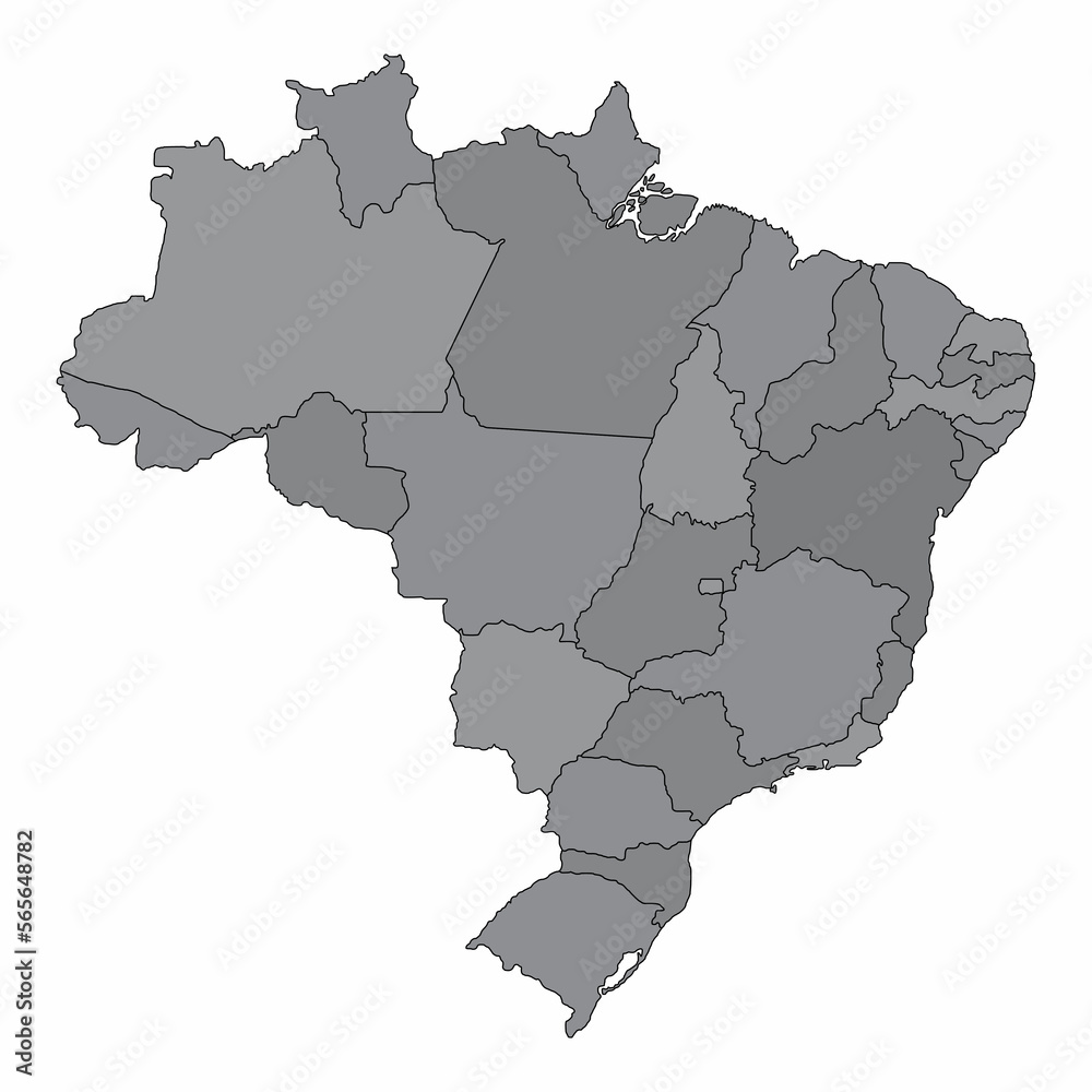 Obraz premium Brazil administrative map