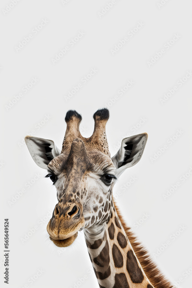 Obraz premium Giraffe wild zoo card design, Generative Ai