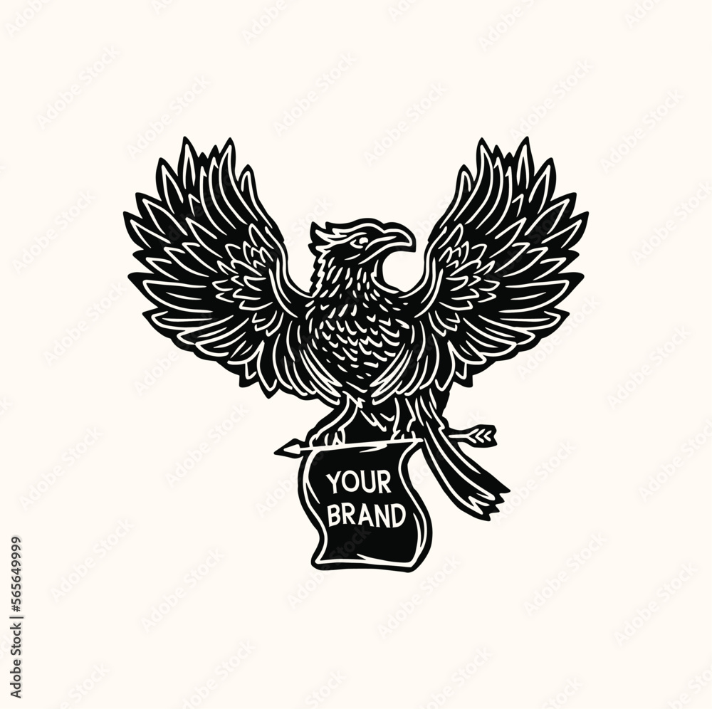 Obraz premium Illustration Hand drawing eagle vector design