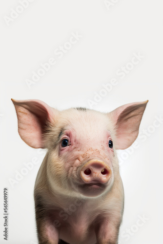 Pig, Pigglet, Piggy, Pink, baby pig, Generative Ai © d-AI-n