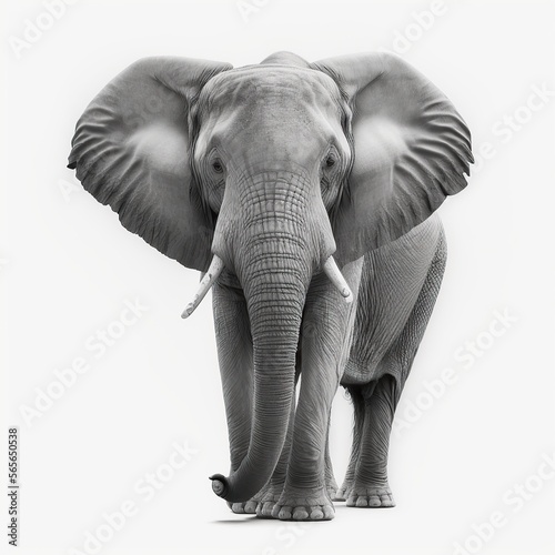 Elephant white background  Generative Ai