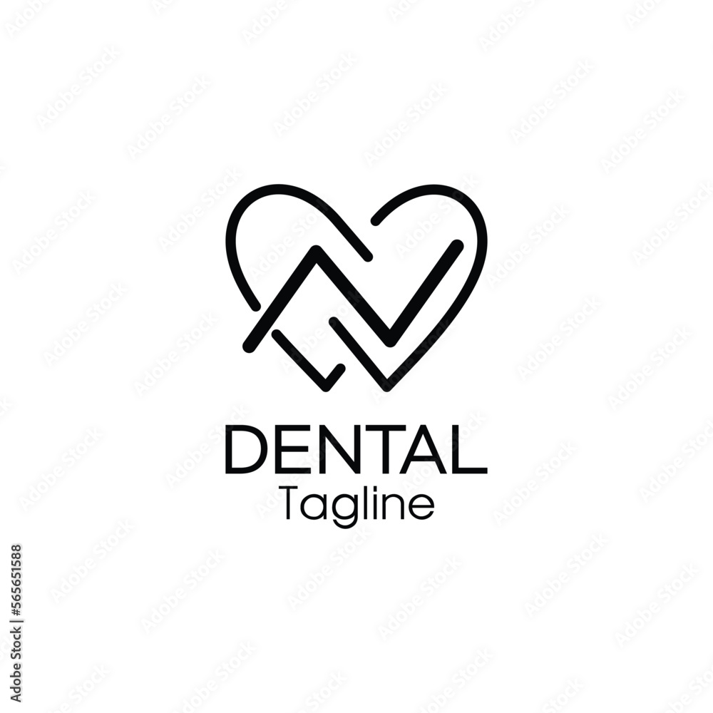 line art letter n dental logo design line art letter n dental logo design