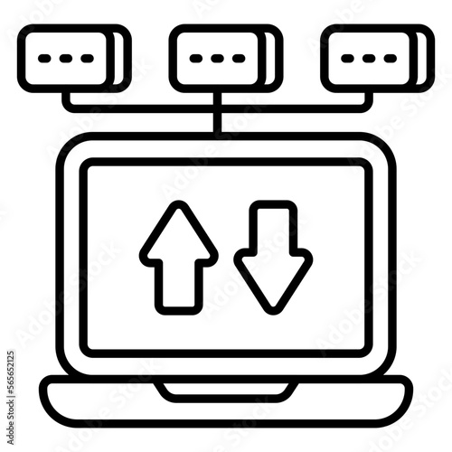 A creative design icon of online data transfer 