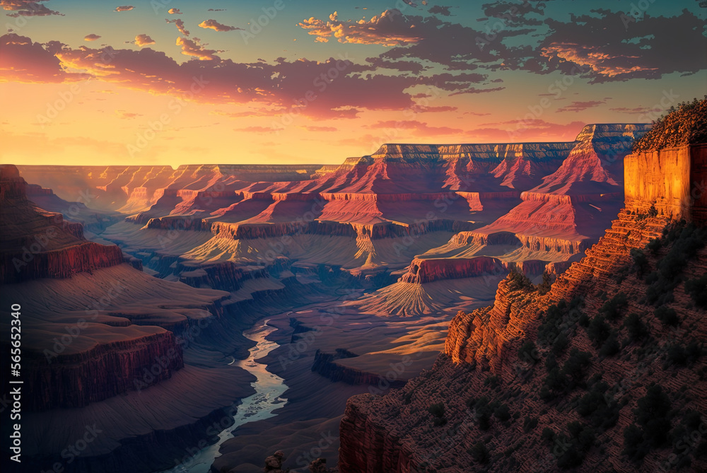 Grand Canyon sunset by generative AI