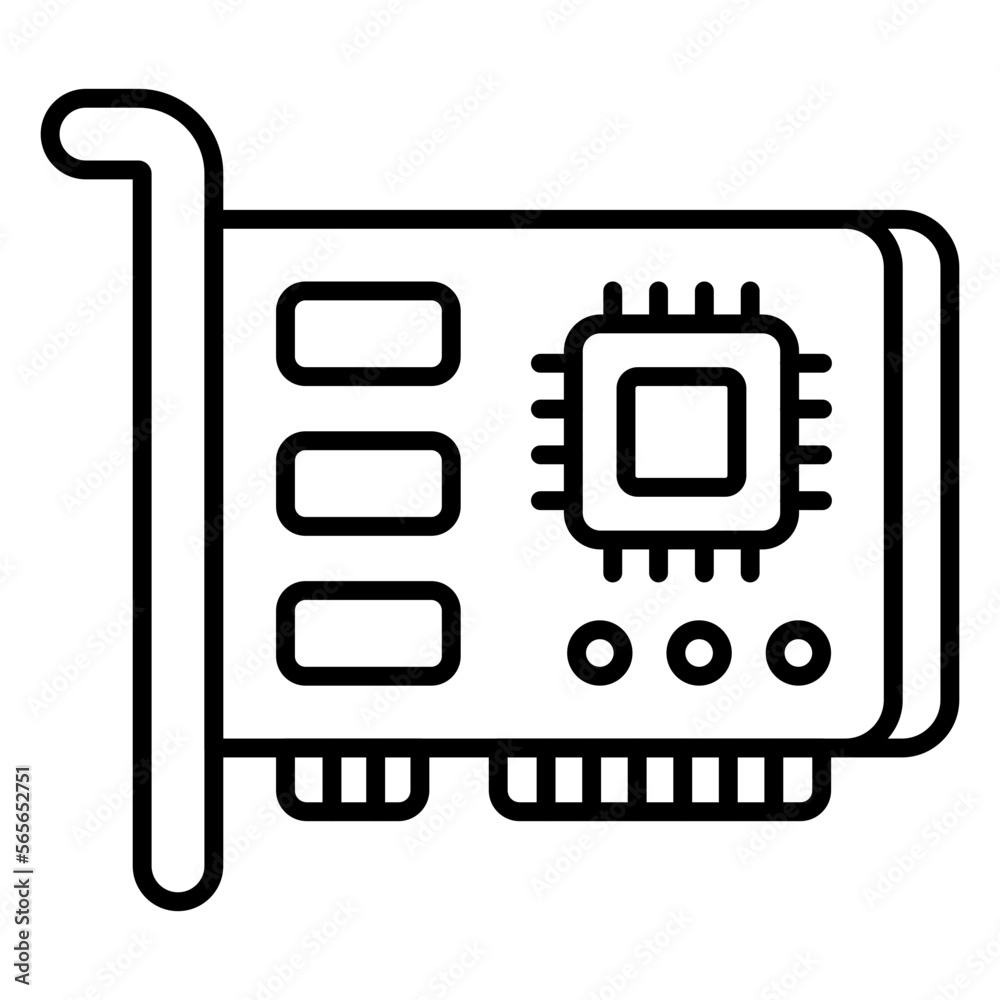 Modern design icon of network interface card Modern design icon of network interface card