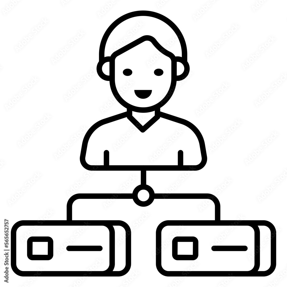 Editable design icon of user network Editable design icon of user network