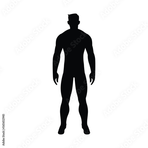 Slim man silhouette. Design of body index and normal weight without obesity as symbol of sports nutrition and more vector activity