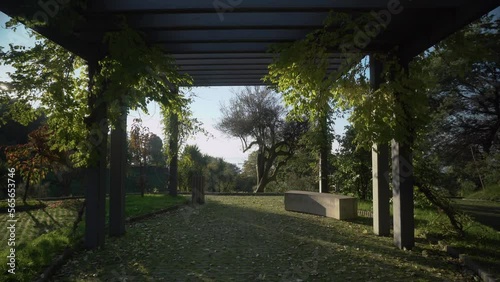 Glidecam in a construction in garden