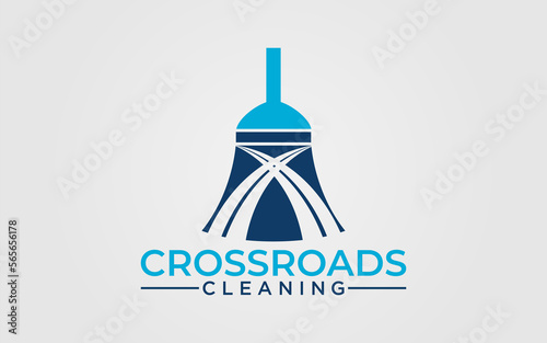 Crossroads cleaning vector logo graphic