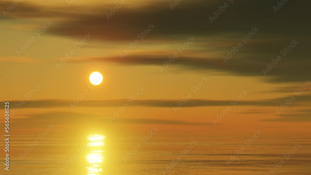 Sunset over a waving ocean. Seamless loop. Sunset over a waving ocean. Seamless loop.
