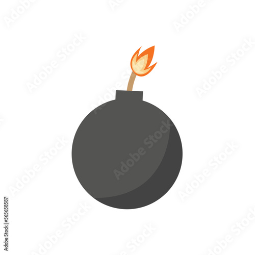 Bomb icon, flat design of bomb vector.
