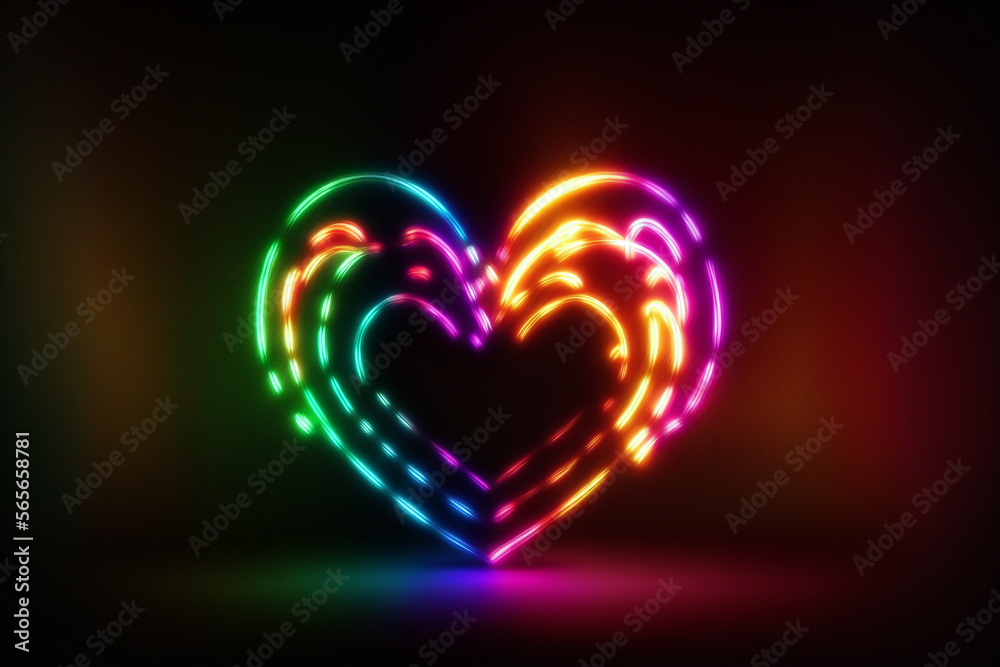Valentine love heart background Generative AI