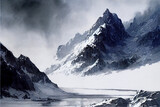 Mountain Landscape Painting Generative AI