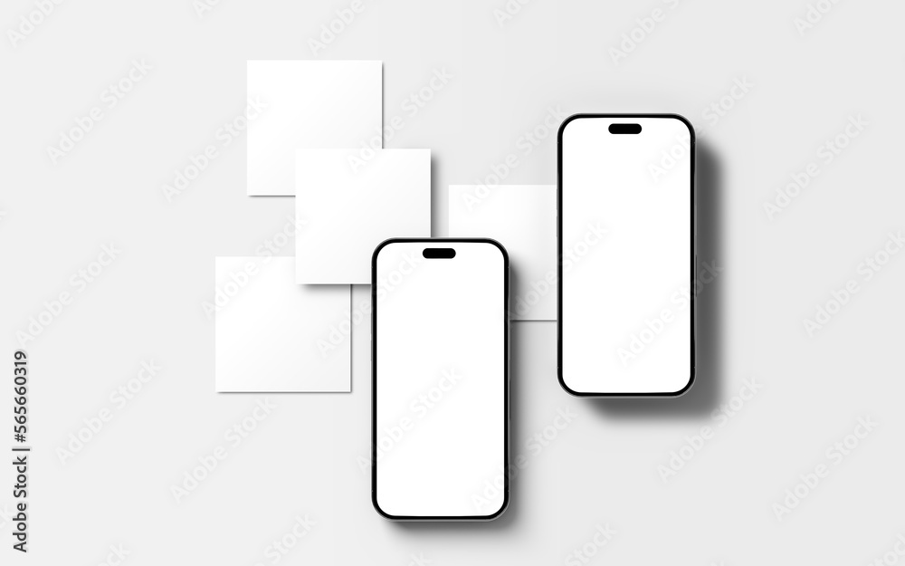 Phone Mockup with Blank Social Media Posts Template. Present Your Products and Branding Phone Mockup with Blank Social Media Posts Template. Present Your Products and Branding