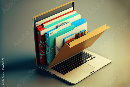 laptop online document management concept photo