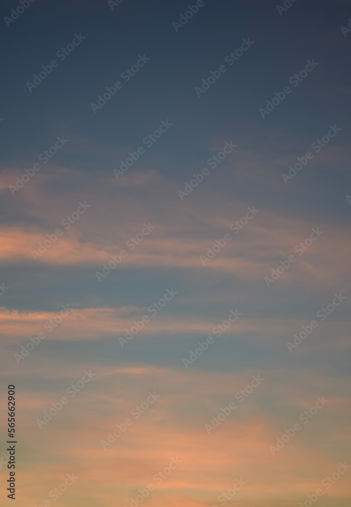 Soft and colorful sunset sky.
