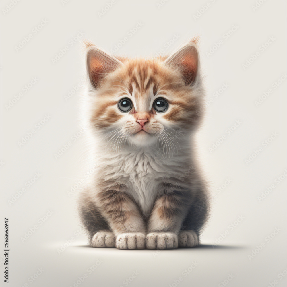 Cat, cute, small, ultra hd, realistic, 8k, depth of field, white background 2