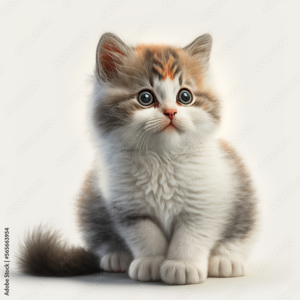 Cat, cute, small, ultra hd, realistic, 8k, depth of field, white background