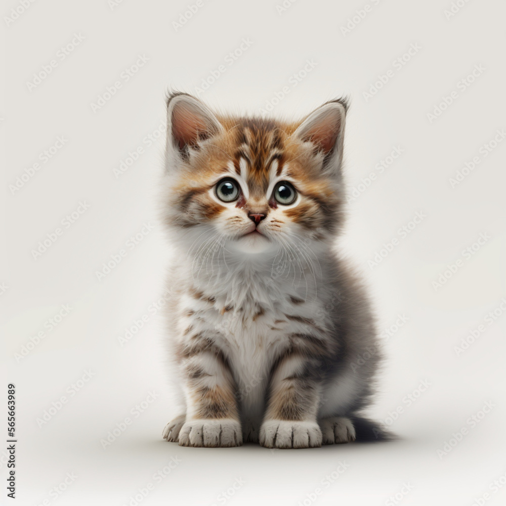 Cat, cute, small, ultra hd, realistic, 8k, depth of field, white background 3