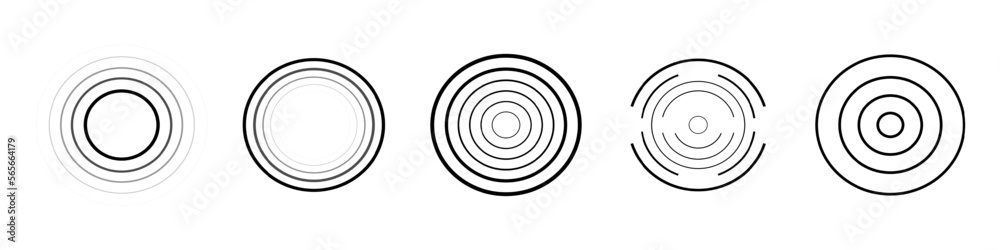 Sonar sound waves vector collection. Radar icons. Radio waves set. Vector circles. Sonar sound waves vector collection. Radar icons. Radio waves set. Vector circles.