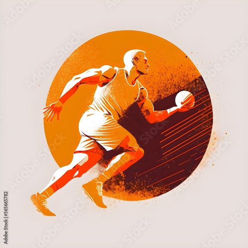 basketball player with ball. Generative AI
