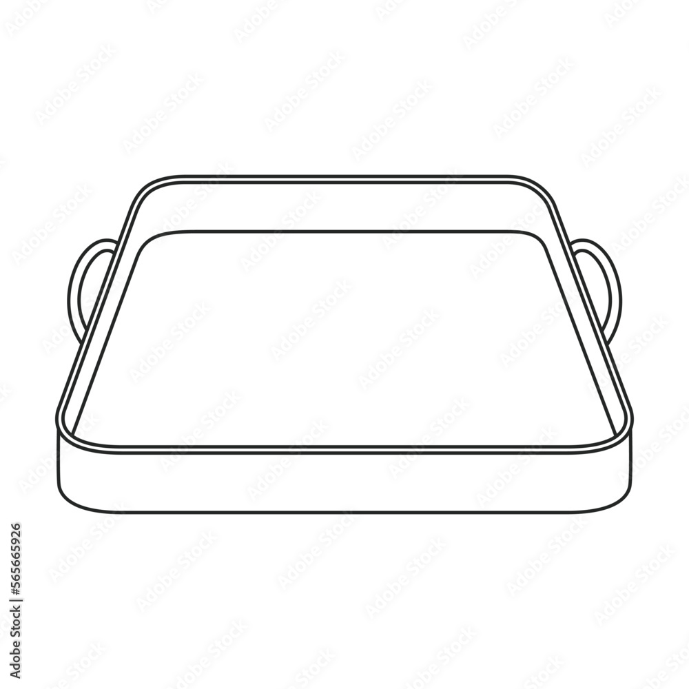 Tray for food vector outline icon. Vector illustration tray for food on white background. Isolated outline illustration icon of salver. Tray for food vector outline icon. Vector illustration tray for food on white background. Isolated outline illustration icon of salver.