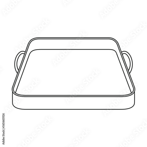 Tray for food vector outline icon. Vector illustration tray for food on white background. Isolated outline illustration icon of salver.