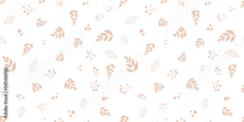 Botanical illustration background. Seamless pattern.Vector. 有機的なイラストパターン

