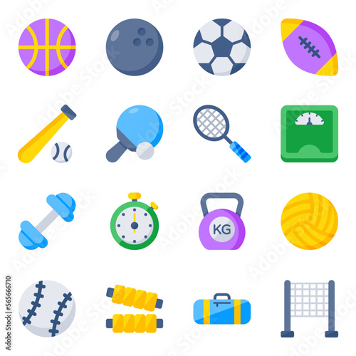 Pack of Sports Flat Icons 

