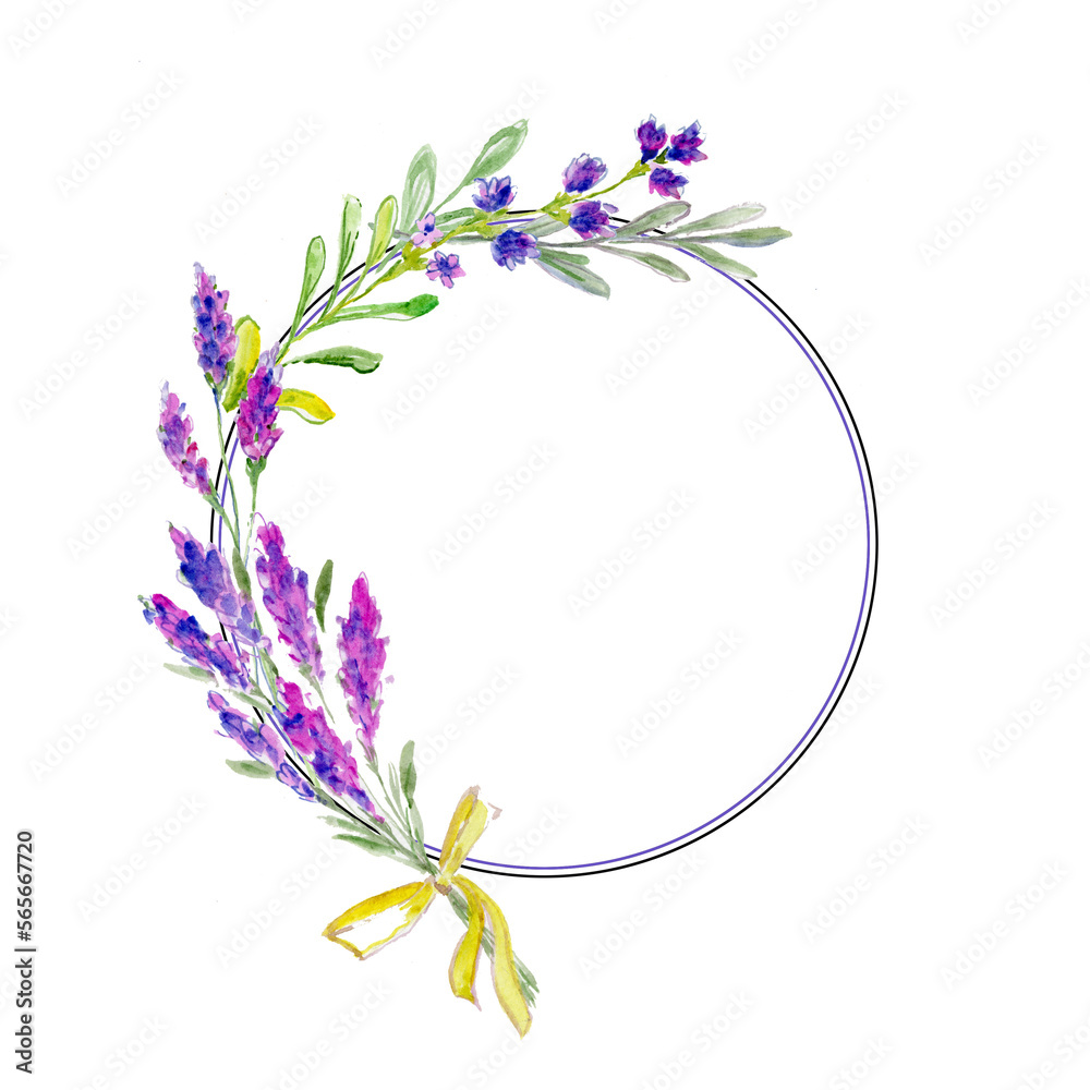 
Watercolor lavender in a congratulatory frame.