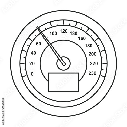 Speedometer vector icon.Outline vector icon isolated on white background speed .