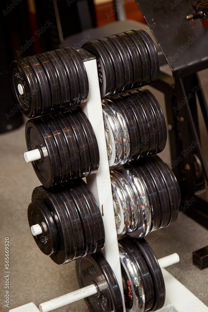 Close-up of exercise equipment in the gym Close-up of exercise equipment in the gym