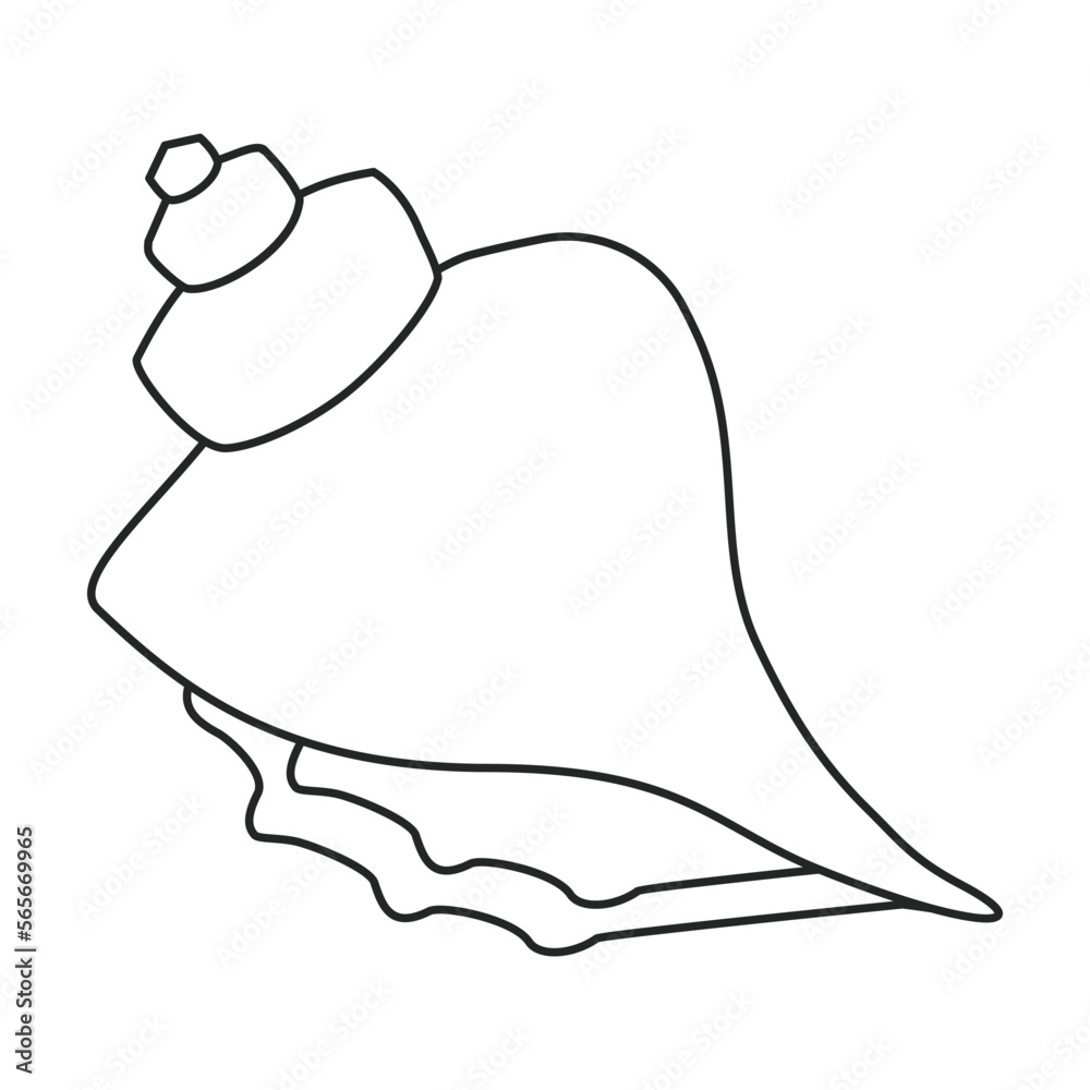 Shell sea vector outline icon. Vector illustration sea shell on white background. Isolated outline illustration icon of seashell. Shell sea vector outline icon. Vector illustration sea shell on white background. Isolated outline illustration icon of seashell.