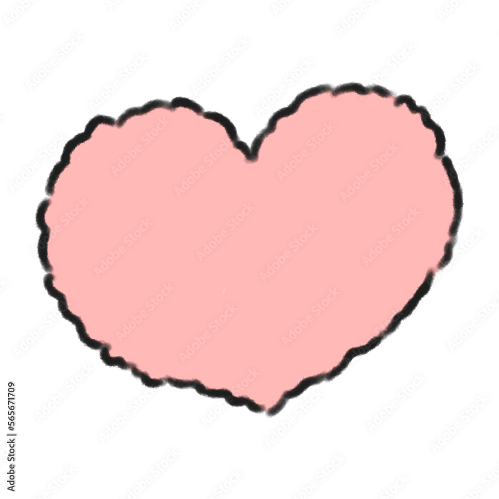 Pink Heart Cute Doodle illustration