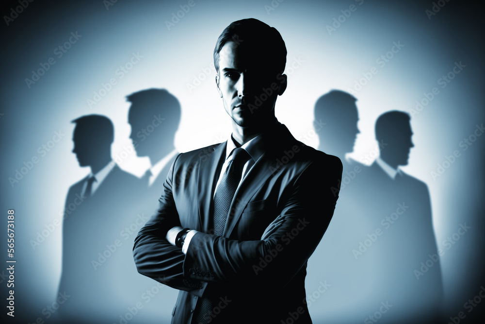 Confident business leader concept, Generative AI illustration Confident business leader concept, Generative AI illustration