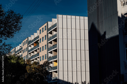 Canvas Print Colorful shot of an apartment block in Frederiksberg, Copenhagen, Denmark during