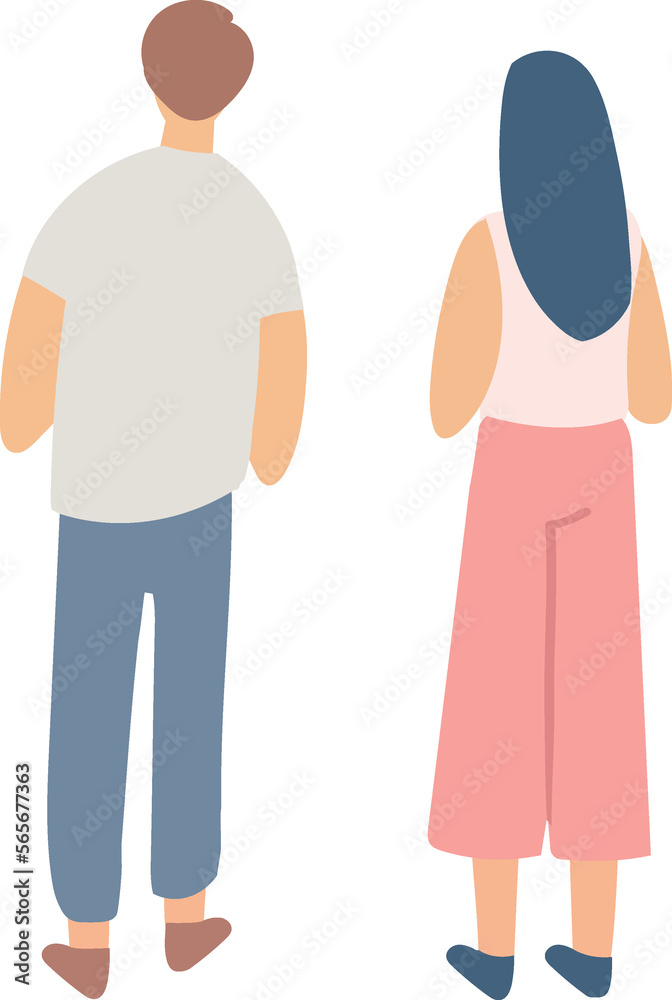 People Couple flat faceless silhouette