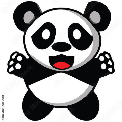 Fototapeta Naklejka Na Ścianę i Meble -  Cute Panda png image clipart with transparent background