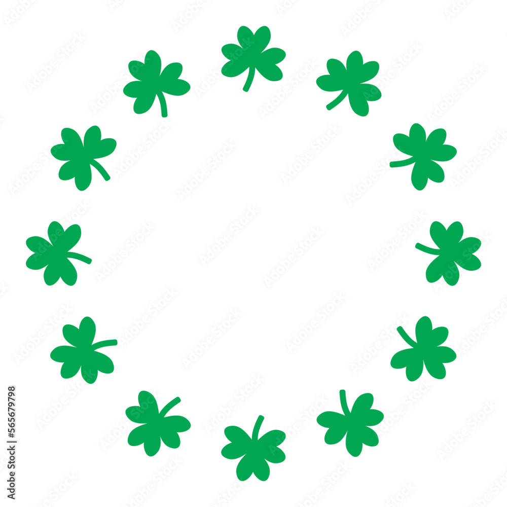Fototapeta premium 3 Leaf clover monogram in green