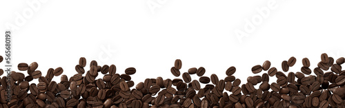 Food and beverage concept. Coffee bean isolated on transparent background. 3d rendering illustration. PNG format