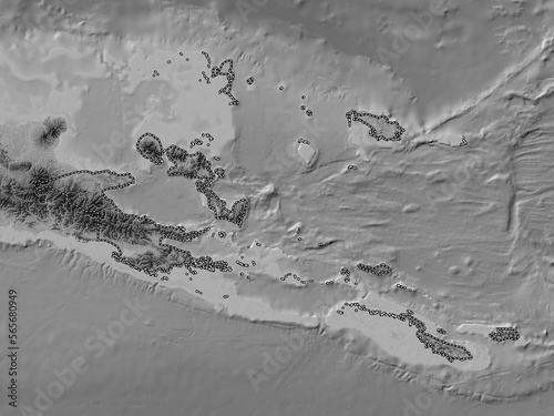 Milne Bay, Papua New Guinea. Grayscale. No legend photo