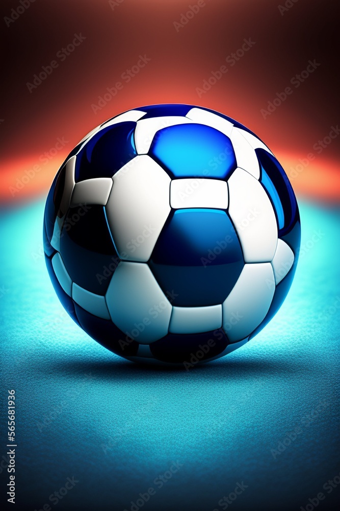 Naklejka premium soccer ball on black background