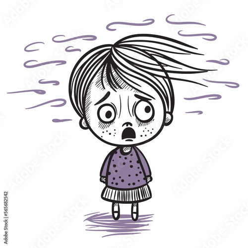 Children’s Mental Disorders vector illustration. A child with mental health problems. 