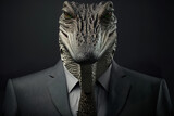 portrait of a crocodile  in a business suit, generative ai