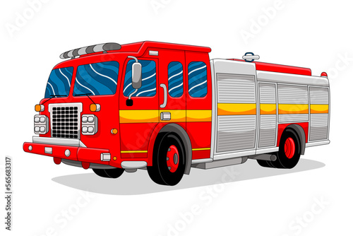 firetruck in vector style illustration